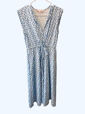 NWOT Jude Connally Blue Ikat Midi Dress with Drawstring Waist